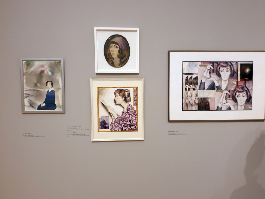 Vier Selbstportäts von Nina Werzhbinskaja-Rabinowich in der Ausstellung in der Landesgalerie Niederösterreicр
