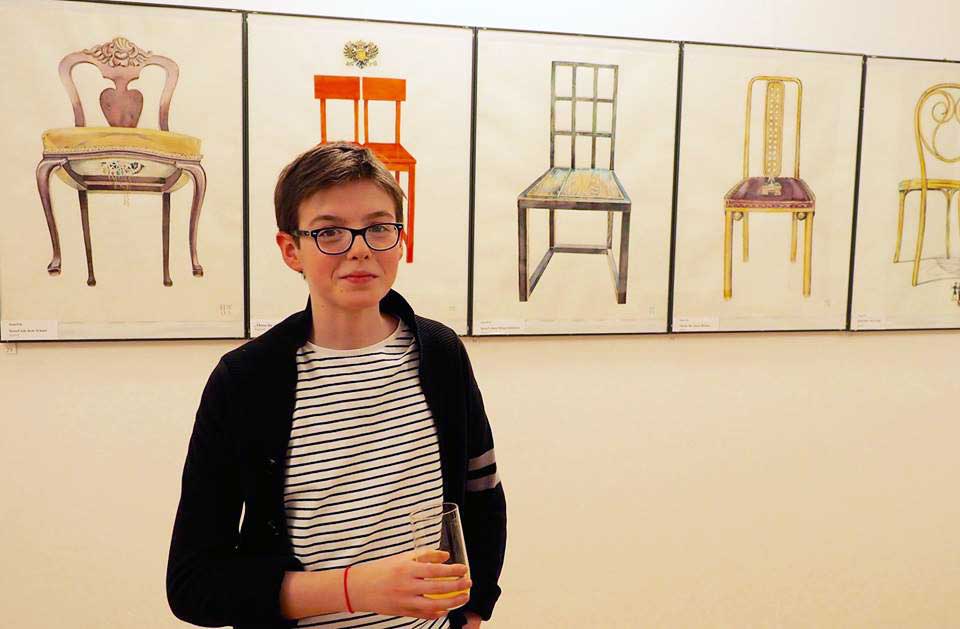 Visitors view the picture &bdquo;Chaircabinet&ldquo;