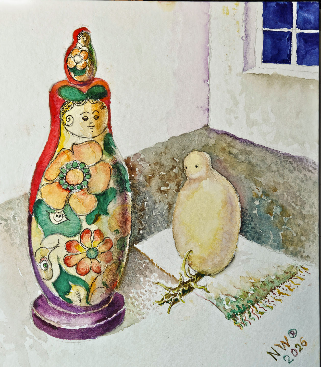"Fertility”. Watercolour, 60x60 cm, 2026, painter Nina Werzhbinskaja-Rabinowich "Fertility”. Watercolour, 60x60 cm, 2026, painter Nina Werzhbinskaja-Rabinowich